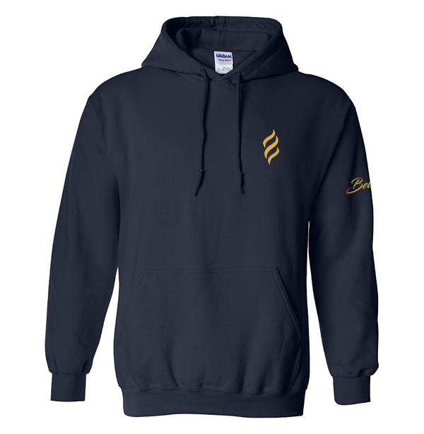 Belair Navy Color Flame Design Unisex Hooded Sweatshirt